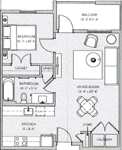 One Bedroom / One Bath - 668*