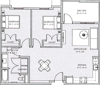 Two Bedroom / One Bath - 948